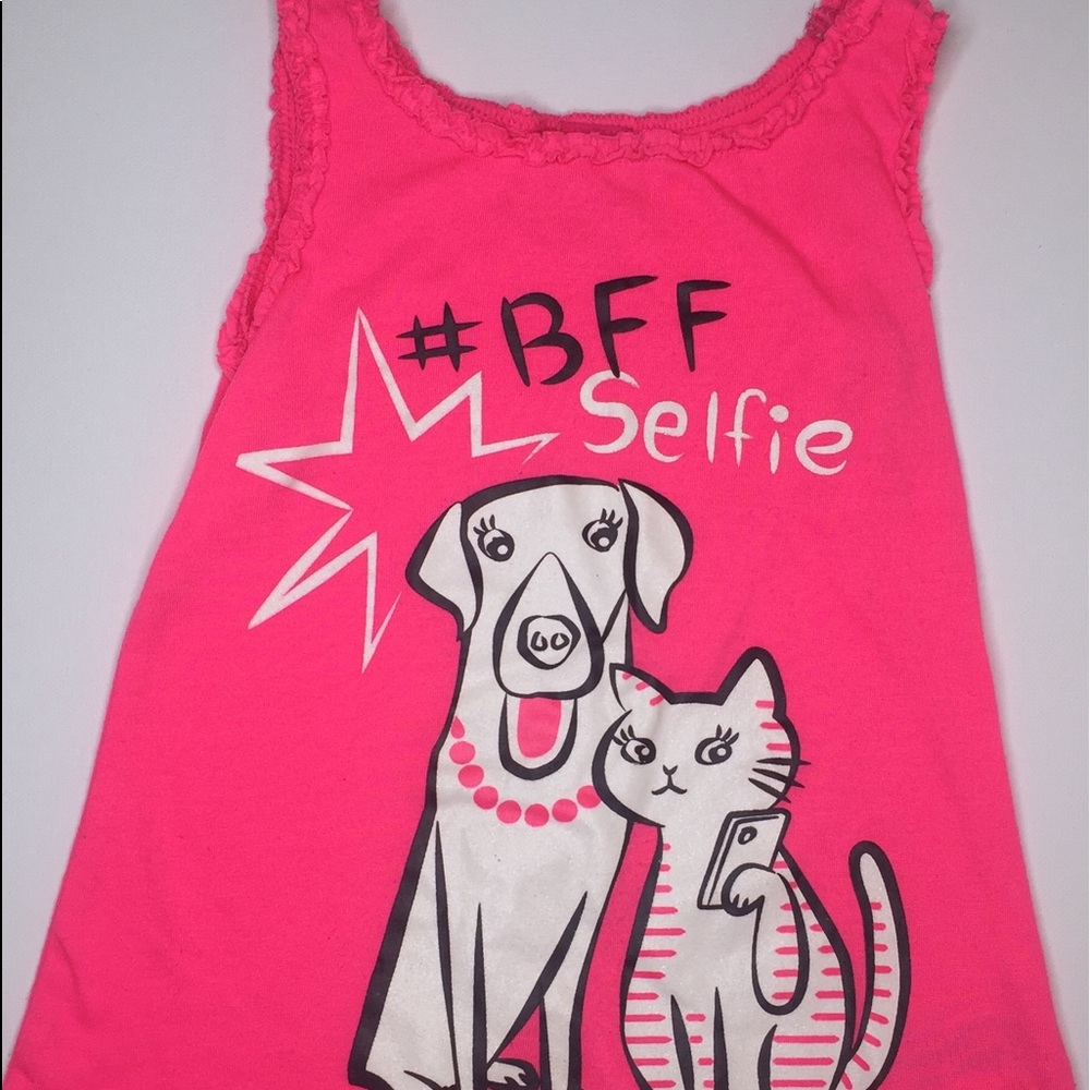 Girl’s J. Khaki Tank Top Shirt Pink/White Size 6